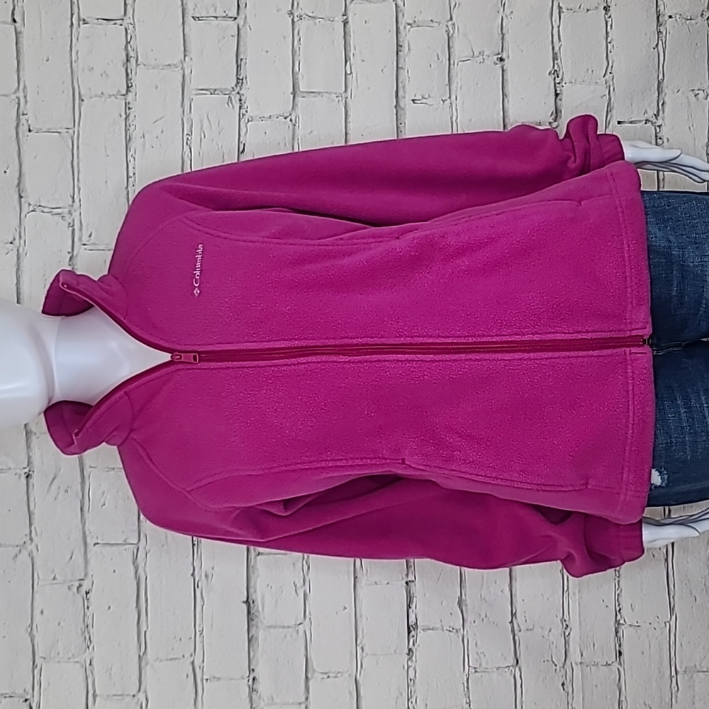 Columbia June Lake Fleece Long Sleeve Outdoor/Activewear Zip Up Jacket Fuchsia